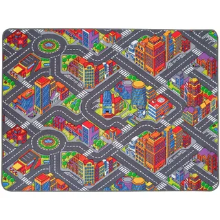 Kinderteppich "Spielteppich BIG CITY, Made in Belgium", bunt, B:140cm H:5mm L:200cm, Polyamid, PRIMAFLOR-IDEEN IN TEXTIL, Teppiche, Kinderteppich, Straßen-Teppich, Straßenbreite ca. 9 cm, Kinderzimmer