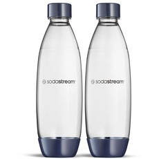 Sodastream Spülmaschinenfeste Fuse Flaschen für Wassersprudler DUO, TERRA, E-TERRA, ART, GAIA, Dunkelblau, 2 Stück