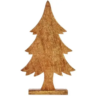 Krist+ Weihnachtsbaum, 5,1 x 49,5 x 25,5 cm, goldfarbenes Holz