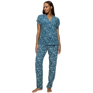 Triumph Boyfriend Fit PW X, Pyjama-Set Damen, Mehrfarbig (Sea Blue Light Combination), 38