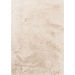 benuta Basic Kunstfaser Fellteppich Furry Beige 160x230 cm Wohnzimmer Rechteckig Rutschfest Waschbar Hochflor Flauschig Plüsch Shaggy Weich - Beige
