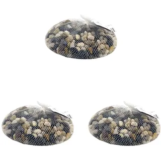 Rayher 8808104 Fluss-Kiesel, mittelbraun, Beutel 1 kg, natürliche Steine für schöne Dekorationen, Braun (Packung mit 3)