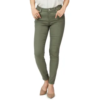 Amazon Essentials Damen Elastische Skinny-Jeans Mittelhoher Bund - Auslaufmodell, Helles Olivgrün, 38 Kurz