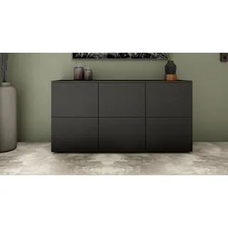 borchardt Möbel Kommode BORCHARDT MÖBEL "Rova", schwarz (schwarz matt), B:139cm H:72cm T:35cm, Spanplatte, Sideboards, Kommode, Breite 139 cm