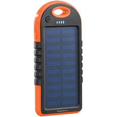 PEARL Solar Ladegerät Handy: Solar-Powerbank mit Taschenlampe, 3.000 mAh, 2X USB, 1 A, IPX4 (Solarpowerbank für Handy, Solarladegerät für Handy, Solarlampe Camping)
