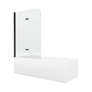 Mexen Vega rechteckige Wanne 170 x 70 cm mit Verkleidung und 3-flügeligem Paravent 120 cm, transparent, schwarz - 550117070X901? - Weiß