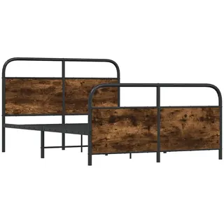 vidaXL Bettgestell ohne Matratze 120x190 cm Räuchereiche Holzwerkstoff