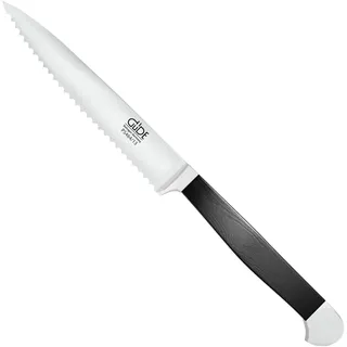 Güde Solingen Made in Germany - deutsches Universalmesser mit Wellenschliff Handarbeit 13 cm Klingenlänge Alpha Pure Doppelkropf - geschmiedet Ergonomischer schwarzer Micarta-Griff - Tomatenmesser