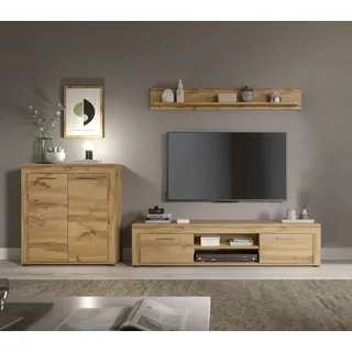 INOSIGN Wohnwand »Aosta, Breite 255cm, bestehend aus Highboard, Lowboard, Wandboard« 3 Stk. tlg., braun