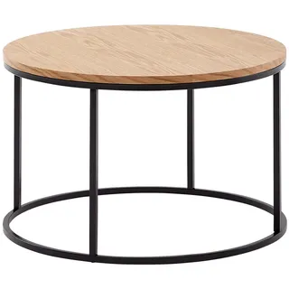 Wohnling Couchtisch rund Braun Eiche 70 x 70 x 45 cm