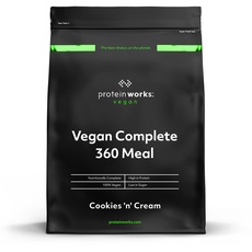 Protein Works - Vegan Complete 360 Meal | Vegan Meal Replacement Shake | Veganes Mahlzeitenersatz | Meal Replacement | 5 Servings | Cookies 'n' Cream | 500g
