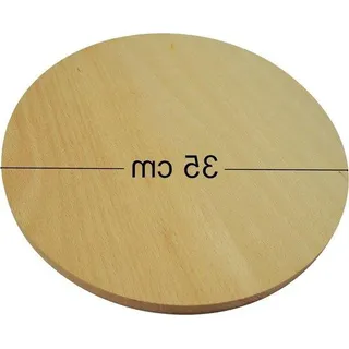 Massiver Holz-Rundpizzaschneidbrett - ideal für das Schneiden von Pizza-Portions - 35 cm (14 Zoll) mit Kerben