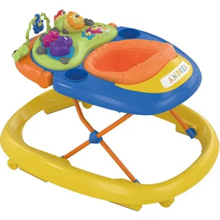 Chicco Lauflernhilfe , Blau, Gelb, Multicolor , Metall, Kunststoff, Textil , 47x45x81 cm , Spieltisch mit Musik , Spielzeug, Babyspielzeug, Lauflernwagen