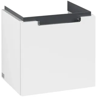 Villeroy & Boch Subway 2.0 Waschtischunterschrank, 1 Auszug, Waschbecken mittig, 440x420x352mm, A68410MS, Farbe: White Matt, Griff: chrom glänzend