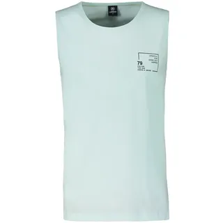 Muskelshirt LERROS "Tanktop mit Brustprint", Herren, Gr. 3XL, blau (tinted aqua), 100% Baumwolle, Shirts Muskelshirt