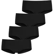LASCANA Hipster, (Packung, 4 St.), aus elastischer Baumwolle, schwarz