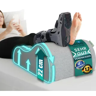 Beinkissen Hochlagern für schwere müde Beine & Erholung nach OP – Venenkissen Beinhochlagerungskissen für geschwollene Beine & Kniestütze – Lagerungskissen Bett Sofa – OEKO-TEX – Größe S bis XL