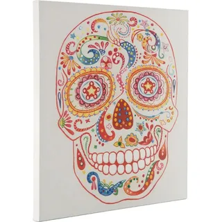 Ölbild KAYOOM "Totenkopf", bunt (farbe bild(er): bunt), B:90cm H:90cm T:38cm, Acrylfarbe, Leinen, Bilder, Ölbild, 90cm x 90cm