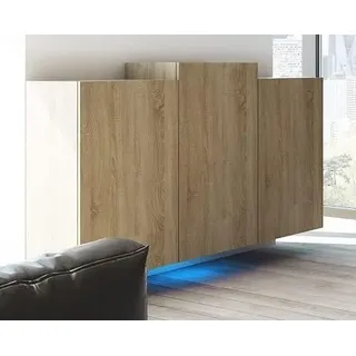 Furnitech K4 Modernes Wohnzimmer, Kommode, Schrank, Sideboard, Schlafzimmer, Esszimmer, Wohnzimmermöbel Matt (LED blau, K4_M_S_5)