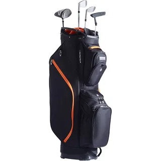 Vevor Golf-Cart-Tasche mit 14-Wege-Organizer-Unterteilung oben, 36 Zoll, 13 Taschen, Premium-Cart-Tasche, langlebige Golftaschen mit Griffen, Staubschutzhülle und abnehmbaren Riemen für Männer und Frauen, Schwarz und Orange