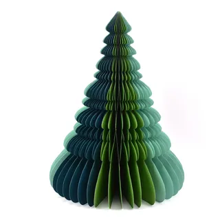 Only Natural – Wabenpapier-Weihnachtsbaum – Grün / Mehrfarbig / Petrol / Blau – 45 cm