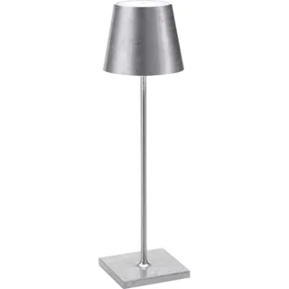 Poldina Pro Silver Leaf LED-Tischleuchte, wiederaufladbar und dimmbar mit einer Akkulaufzeit von bis zu 12 Stunden - Silber
