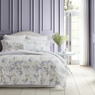 Laura Ashley - King-Size-Bettbezug-Set, Plüsch-Samt-Bettwäsche-Set, Designer-Heimdekoration (Glyzinie, Lavendel, Kingsize)