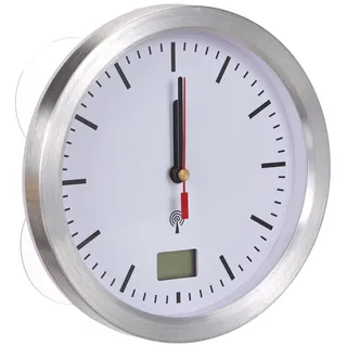 TFA Analog Funk Badezimmer Uhr 60,3539,02 silber