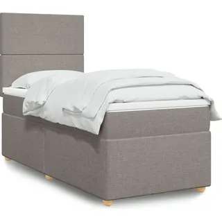 Langlebige Boxspringbett mit Matratze Taupe 80x200 cm Stoff Gästebett mit Lattenrost Möbel9752828 - Taupe