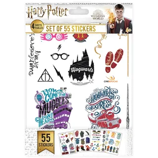 Cinereplicas Harry Potter - Aufkleber Logos (Satz mit 55 Stück) - Offizielle Lizenz