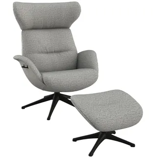 flexlux »Fernsehsessel More, ergonomisch, drehbar, robuster Fuß, Scandi« Premium Komfort, Rücken- & Kopfteilverstellung, drehbar, Fuß schwarz