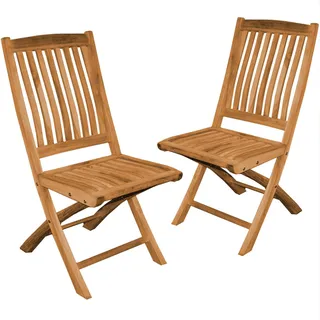 Teako Design Klappstuhl Ancona aus Teakholz - Robuster, Wetterfester Gartenstuhl, Klappbar, 2 Höhen - Creme, Blau, Grün, Rot