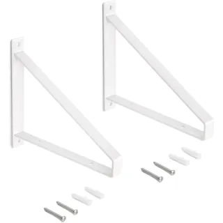 Emuca - Satz träger-Set für Regale in Holz mit dreieckiger Form, Stahl, Weiß