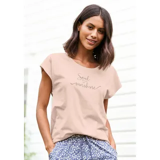 Vivance Dreams by Lascana T-Shirt mit Sommer-Statementdruck, apricot
