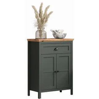 trendteam Stanton Garderobenschrank 77 x 102 x 39 cm Tannengrün/Evoke Eiche