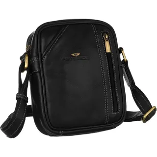 Peterson | Herren Leder Umhängetasche-Brieftasche, Schwarz, 18.5x18.5x7 cm - Schwarz