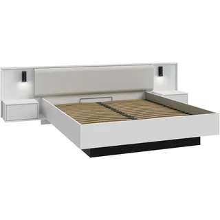 Forte FORTE, Stauraumbett Bettanlage, gepolst. Kopfteil, Schubkasten, Vollauszug, Push to Open,