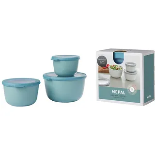Mepal Vorratsdosenset , Klar, Hellgrün , Kunststoff , 0,5 l , 19x12x19.2 cm , auslaufsicher, lebensmittelecht, luftdichter Verschluss, mikrowellengeeignet, stapelbar , Küchenzubehör, Vorratsbehälter, Vorratsdosen