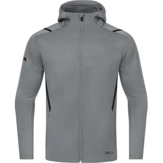 Jako Freizeitjacke Challenge mit Kapuze Kinder Herren dunkelgrau meliert schwarz Gr 128 - Grau