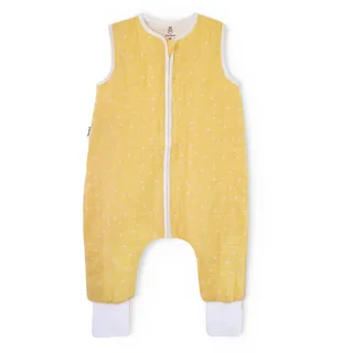 Ehrenkind® Baby Sommerschlafsack mit Füßen Musselin | aus weicher OEKO-TEX zertifizierter Bio-Baumwolle | Sommer Baby Schlafsack 1 TOG Gr. 100 Farbe Vanille-Weiße Pusteblume
