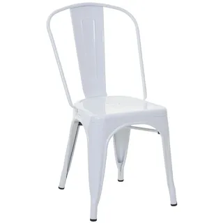 Mendler Bistrostuhl Metall pulverbeschichtet weiß