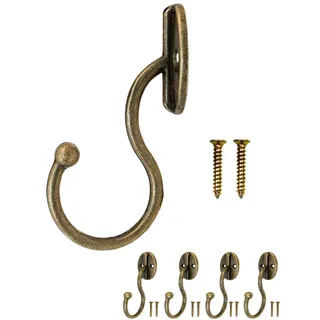 Fuxxer Antike Garderobenhaken aus Eisen Bronze Vintage für Jacken & Hüte 75mm 4er Set