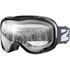 ZIONOR Skibrille für Herren Damen Jugend, Lagopus Snowboard Brille Verspiegelt OTG UV-Schutz Anti-Nebel Schneebrille für Snowboarden Skifahren Skaten
