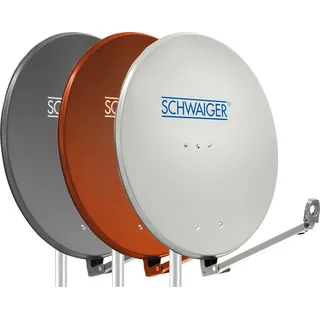 Satellitenschüssel Aluminium Hellgrau/Rot/Anthrazit 75 cm, Farbe:Hellgrau (RAL7035) - Weiß