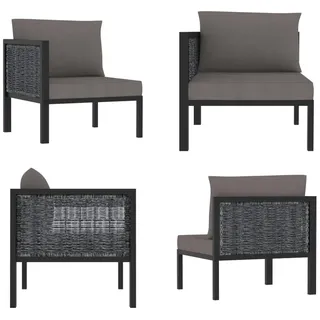 vidaXL Sofa Eckelement mit Rechter Armlehne Poly Rattan Anthrazit - Modular-Sofa-Eckteil - Modular-Sofa-Eckteile - Modulares Sofa-Eckteil - Modulares Sofa-Eckteile - Grau