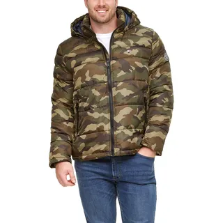 Tommy Hilfiger Herren Legacy Hooded Puffer Jacket Daunenalternativer Mantel, Camouflage, M