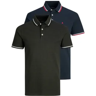 JACK & JONES Herren Poloshirt 2er Pack Jjepaulos 2pk