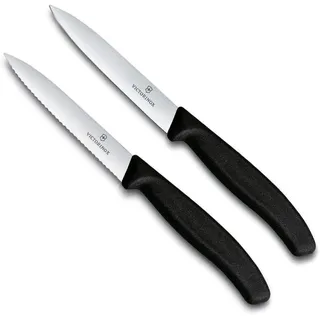 Victorinox Swiss Classic Gemüsemesser-Set, Extra Scharfe Klinge, Swiss Made, Robuster Kunststoffgriff, schwarz