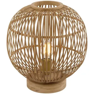 VoltShine Tischlampe aus natürlichem Bambus, Sockel E27, 60 W, Globus, ideal zum Beleuchten und Dekorieren von Räumen mit Stil.