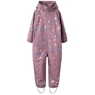 NAME IT Alfa08 Softshell Foil 1fo Overall - Grape Shake / Bow - 3 Jahre